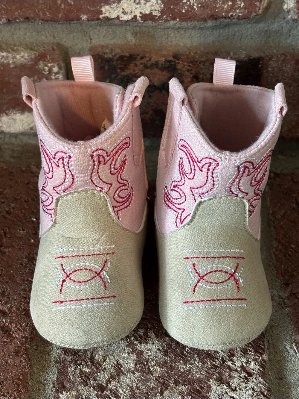 Pink Baby Cowboy Cowgirl Booties Boots Size 6-9 months